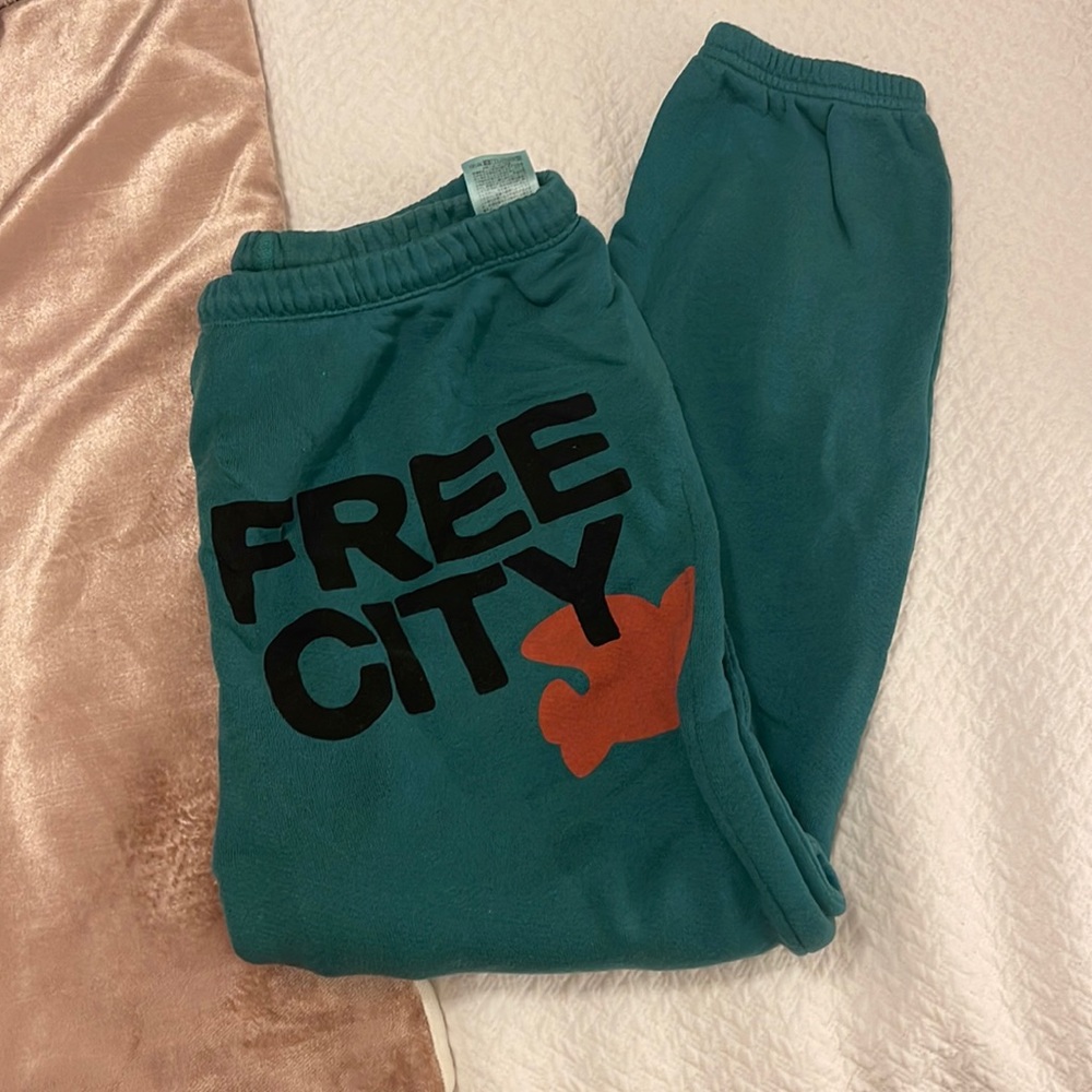 Free city joggers. Green/teal/blue color